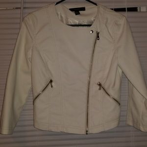 white leather jacket